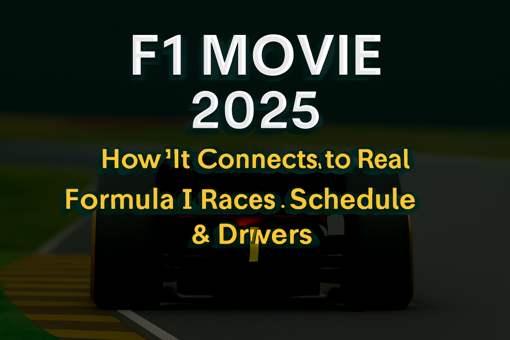 Side-by-side comparison of F1 movie car and real Formula 1 race car on track
